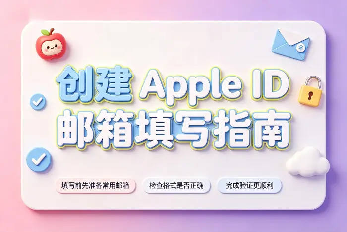 创建 Apple ID 时填写电子邮件的具体步骤