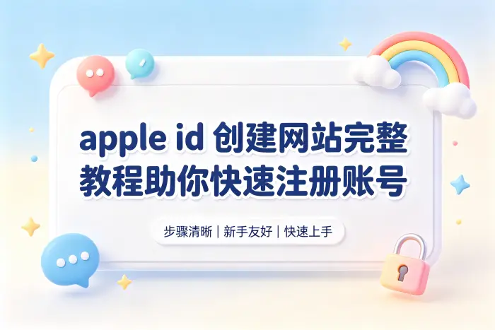 apple id 创建网站完整教程助你快速注册账号