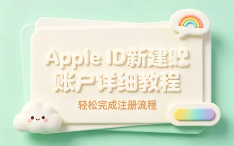 apple id新建账户详细教程轻松完成注册流程