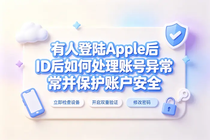 有人登陆apple id后如何处理账号异常并保护账户安全