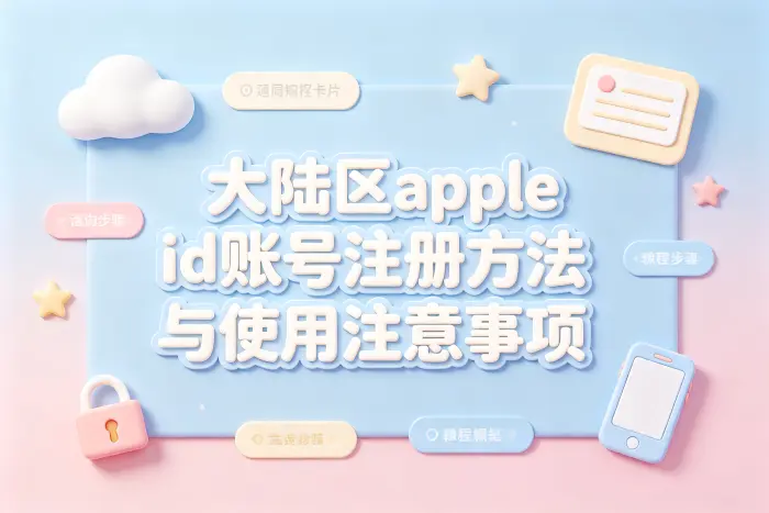 大陆区apple id账号注册方法与使用注意事项