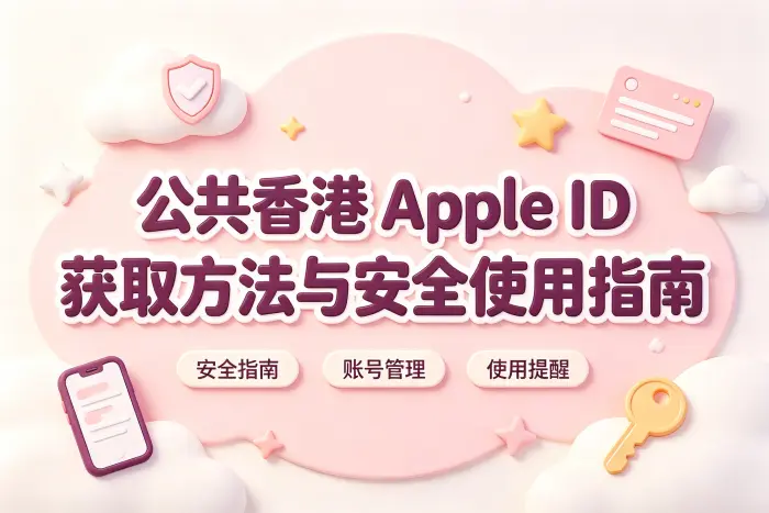 公共香港 apple id 获取方法与安全使用指南