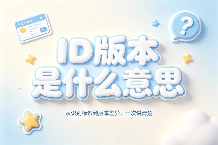 id版本是什么意思及不同版本选择指南与实用技巧