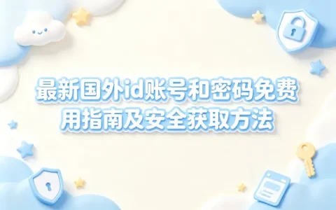 最新国外id账号和密码免费用指南及安全获取方法