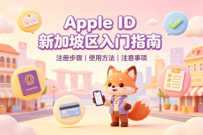 创建新加坡区 Apple ID 的基本步骤