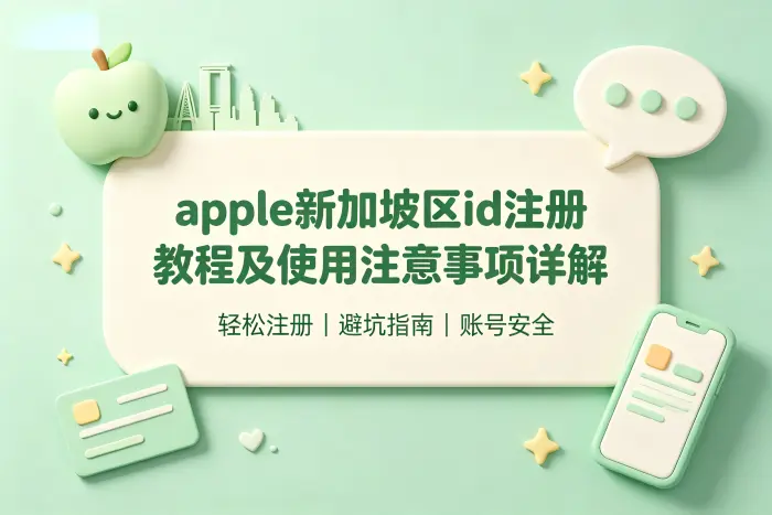 apple新加坡区id注册教程及使用注意事项详解