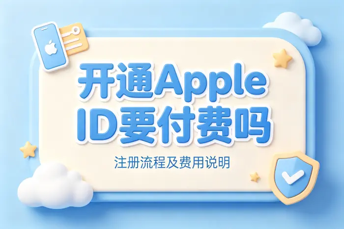 开通apple id要付费吗注册流程及费用说明
