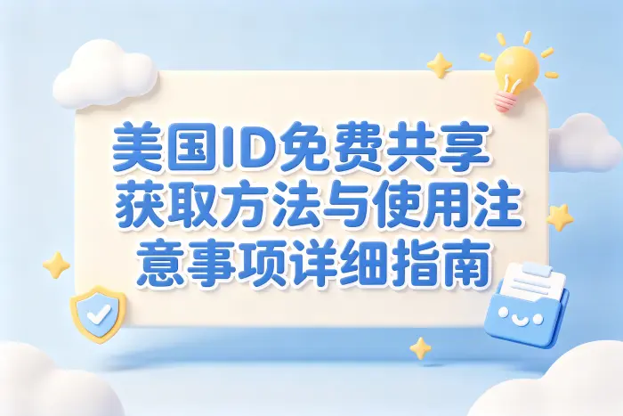 美国id免费共享获取方法与使用注意事项详细指南