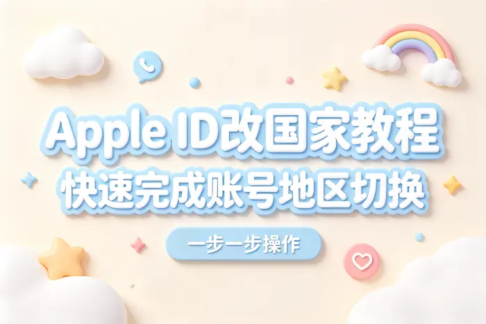 apple id改变国家教程快速完成账号地区切换