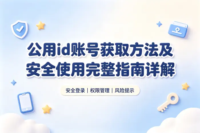 公用id账号获取方法及安全使用完整指南详解