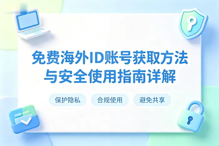 免费的海外id账号获取方法与安全使用指南详解