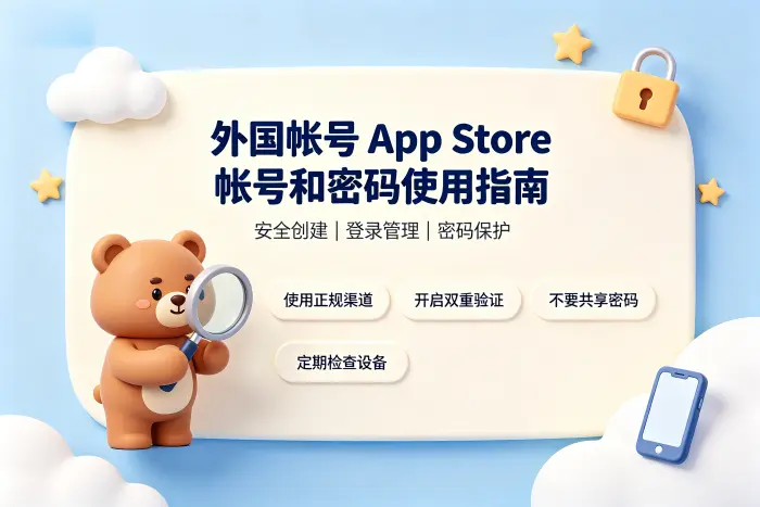 外国帐号app store帐号和密码使用指南